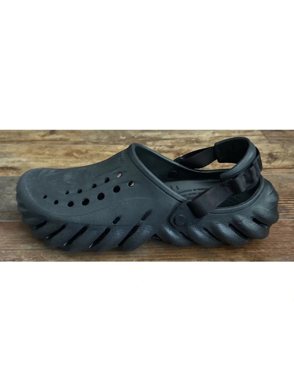 Crocs Echo Black  207937 Men’s Back Strap Padded Heel Clogs